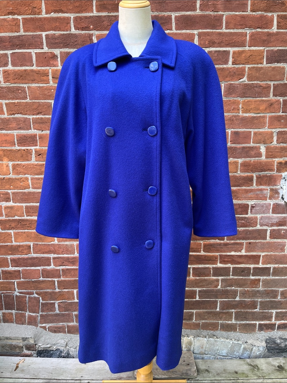 Vintage London Fog Royal Blue Double-Breasted Wool Coat